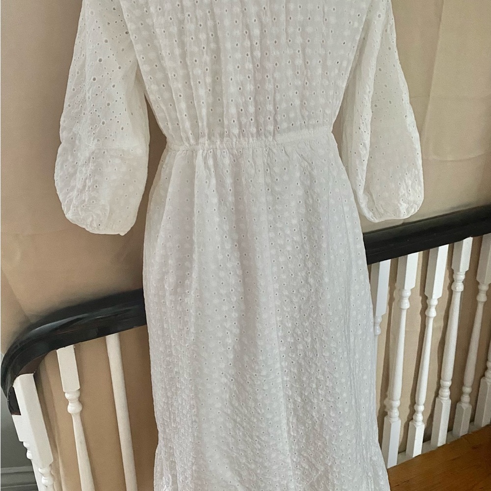 ZARA WHITE EYELET DRESS - Picture 3 of 7